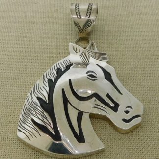 ALONZO MARIANO Navajo Sterling Silver Horse Pendant