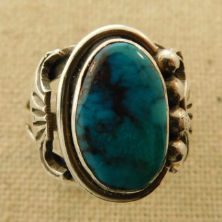 BISBEE TURQUOISE & Sterling Silver Ring Signed JH