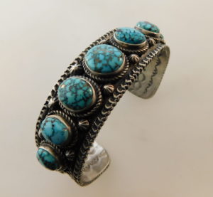 June Defaulto Navajo Spiderweb Turquoise Bracelet