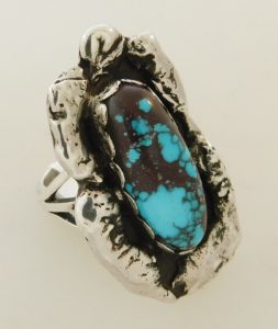 Bisbee Turquoise Sterling Silver Nugget Ring