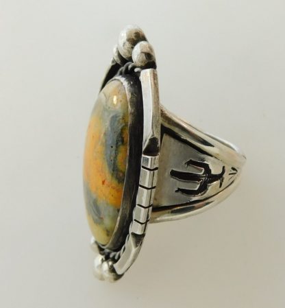 Quinton Antone Tohono O'odham Bumble Bee Jasper and Sterling Silver Ring