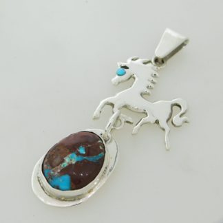 James Fendenheim Bisbee Turquoise Horse Pendant
