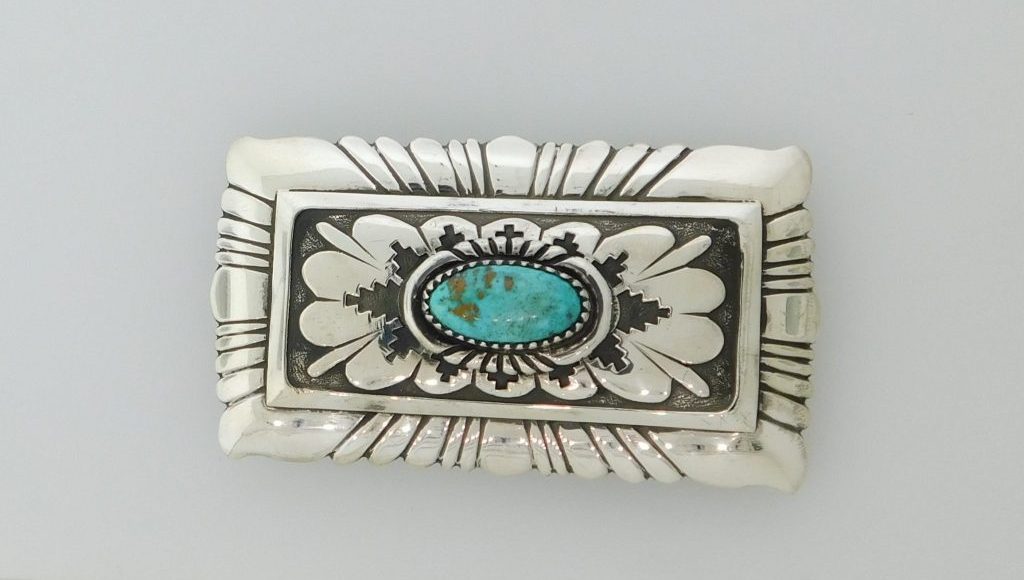 Sterling Silver Large Bear Belt Buckle by Tommy Singer, Navajo