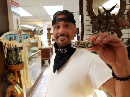 Adam Ramirez Silversmith with Tucson City Bracelet