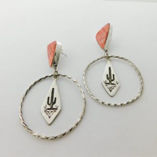 Quinton Antone Triangle Spiny Oyster and Silver Earrings
