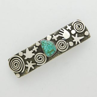 Alex Sanchez Navajo Sterling Silver and Turquoise Hair Barrette