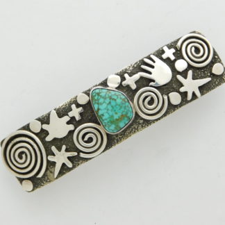 Alex Sanchez Navajo Sterling Silver and Turquoise Hair Barrette