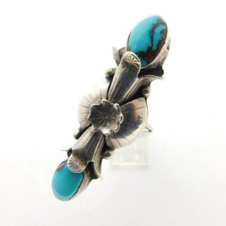 Bisbee Turquoise Squash Blossom Ring