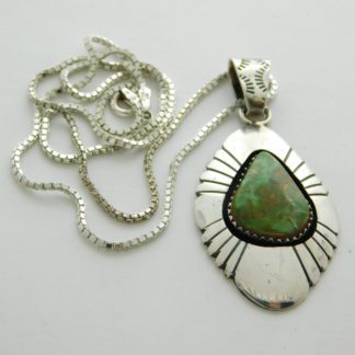 Sarah Dickens Navajo Royston Turquoise and Sterling Silver Pendant