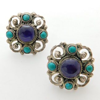 Matl Matilde Poulat Vintage Mexican Silver and Stone Earrings