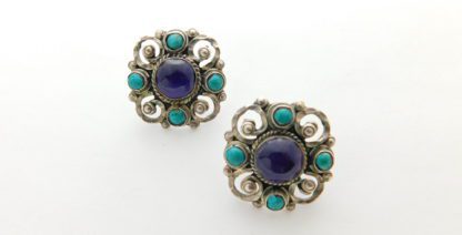 Matl Matilde Poulat Vintage Mexican Silver and Stone Earrings
