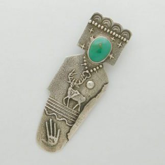 Anthony Lovato Santo Domingo Sterling Silver and Turquoise Pen/Pendant