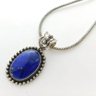 Happy Piasso Navajo Lapis and Sterling Silver Necklace