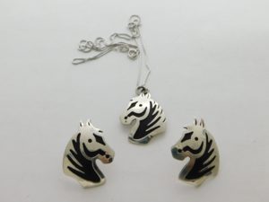 Tommy Singer Navajo Horse Necklace and Earrings