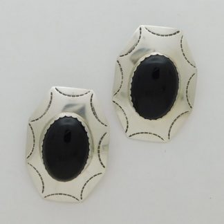 Donovan Skeets Navajo Black Onyx and Sterling Silver Earrings