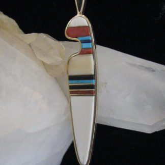 Charles Loloma 14kt. Gold and stone inlay Corn Maiden Pin/Pendant