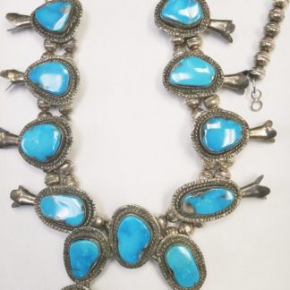 Geraldine Yazzie Navajo Squash Blossom Necklace