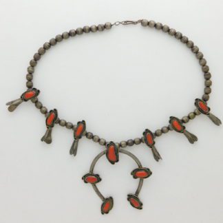 Navajo Coral and Sterling Silver Child's Necklace