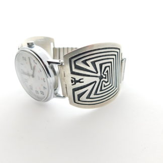 MARK TAWAHONVA Hopi Man-In-The-Maze Watchband