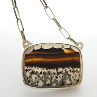 Adam Ramirez Ute / Acoma Pueblo Picture Agate Desert Pendant