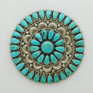 Justina Wilson Navajo Turquoise Cluster Pin/Pendant