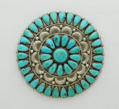 Justina Wilson Navajo Turquoise Cluster Pin/Pendant