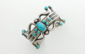 Navajo Bracelet with Blue Gem Turquoise