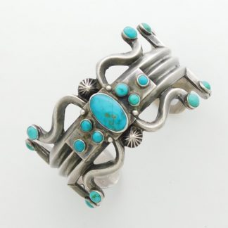JUAN DE DIOS Zuni Bracelet with Blue Gem Turquoise