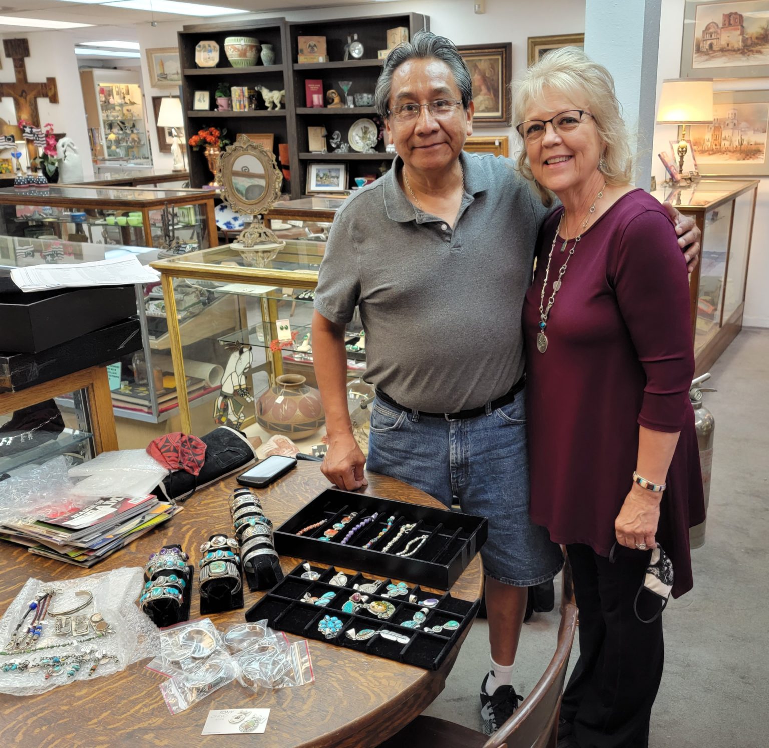Christy of Tucson Indian Jewelry with Tony Chino