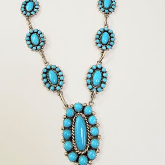 SHONA YAZZIE Navajo Sleeping Beauty Turquoise and Sterling Silver Necklace