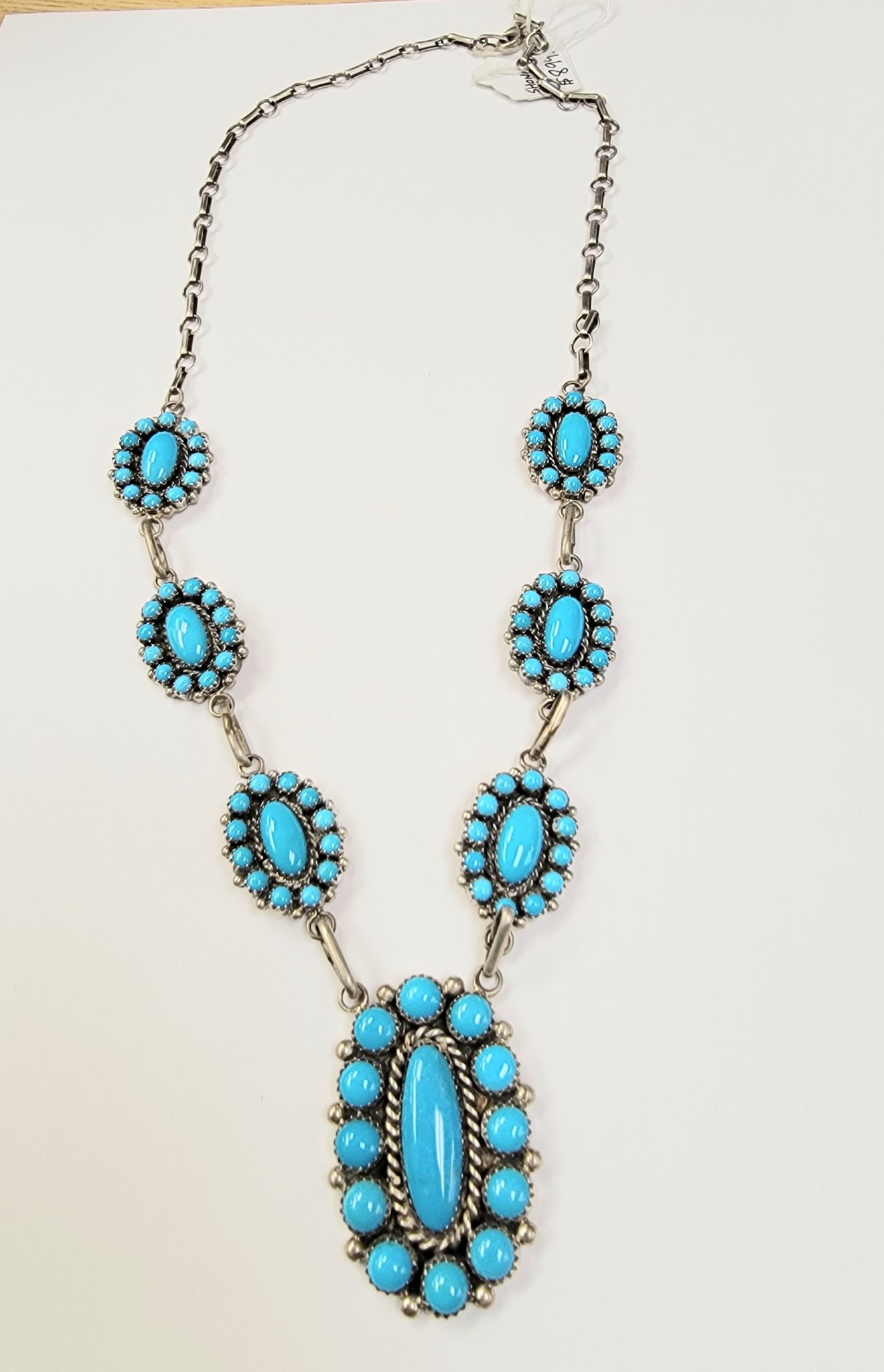 SHONA YAZZIE Navajo Sleeping Beauty Turquoise and Sterling Silver Necklace