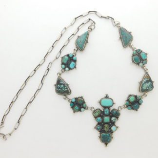 Shiprock New Mexico Multi variety Turquoise and Sterling Necklace