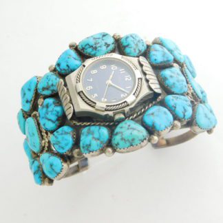 Sleeping Beauty Turquoise and Sterling Silver Watchband
