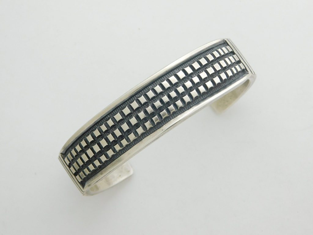 JERROLD TAHE NAVAJO Heavy Chiseled Sterling Silver Bracelet