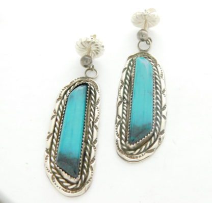 Johnny Frank Navajo Turquoise and Sterling Silver Earrings