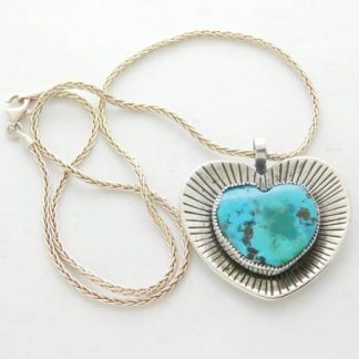 Carlos Diaz Turquoise and Sterling Silver Heart Pendant