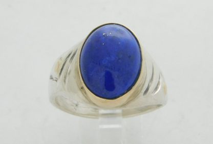 Orville Tsinnie Navajo Lapis, 14kt. Gold and and Sterling Silver Ring