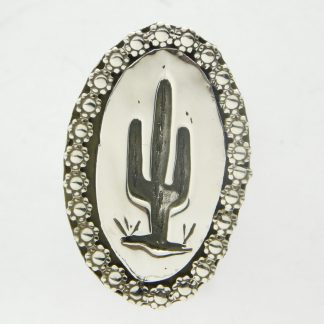 QUINTON ANTONE Tohono O'odham Single Saguaro Sterling Silver Ring