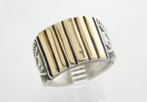 Victor Hicks Navajo 14kt. Gold and Sterling Silver Ring
