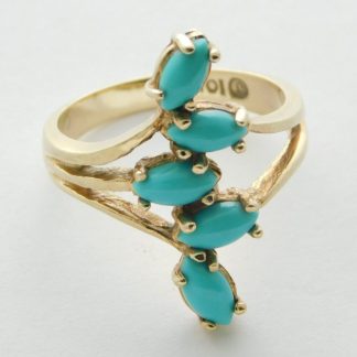 Sleeping Beauty Turquoise and 10kt. Gold Size 5-1/2