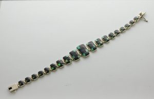 Whiterock Black Onyx, Opal and Sterling Silver Link Bracelet