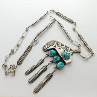 Garrison Boyd Navajo Sterling Silver and Kingman Turquoise Necklace