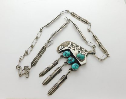 Garrison Boyd Navajo Sterling Silver and Kingman Turquoise Necklace