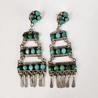 Zuni Turquoise birdseye sterling silver earrings