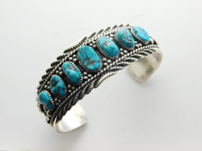 Richard Begay Sterling Silver and Kingman Turquoise Bracelet