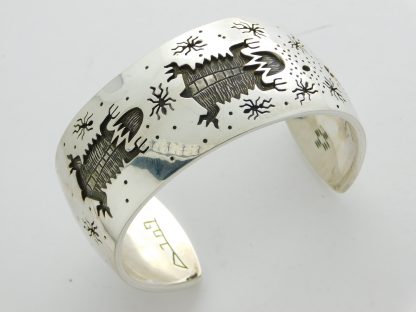 Rick Manuel Tohono O'odham Horned Toad and Ant Sterling Silver Bracelet