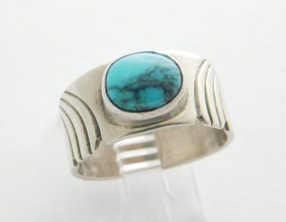 Sally Yazzie Navajo Turquoise and Sterling Silver Ring