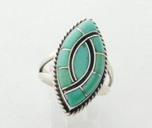 Zuni Sterling Silver and Turquoise Hummingbird Ring