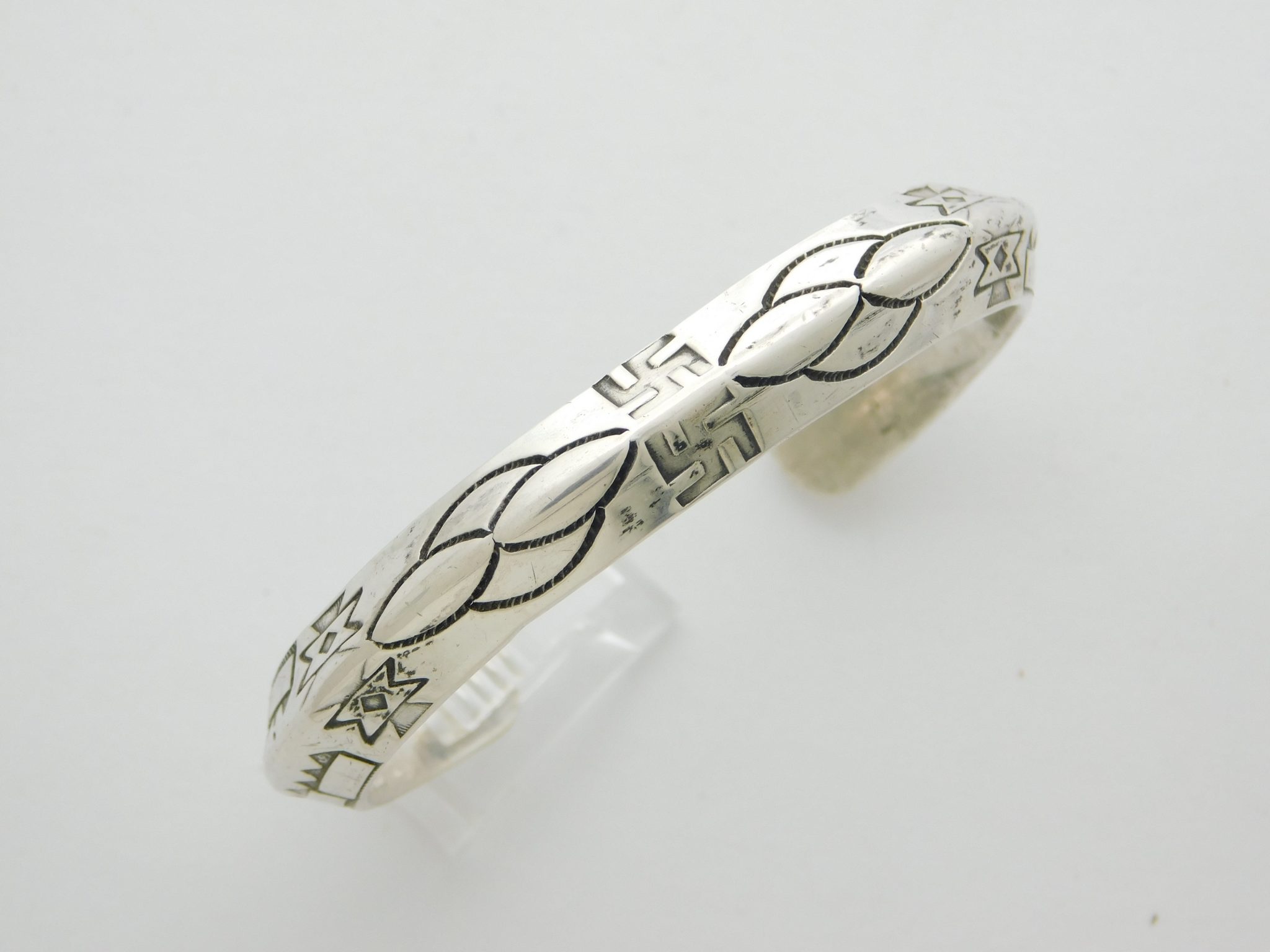 Indian Handmade Coin Silver Swastika Bracelet