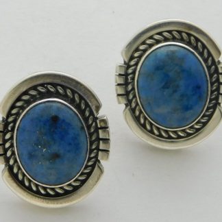 EVELYN SPENCER Navajo Lapis Lazuli and Sterling Silver Earrings